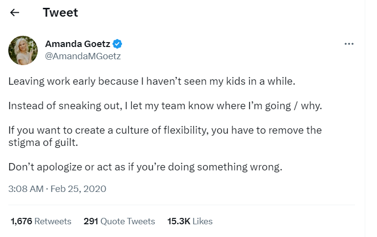 Tweet Viral Amanda Goetz berbagi kisah pribadi