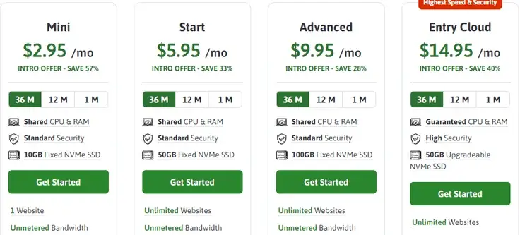 Scala Hosting Pricing