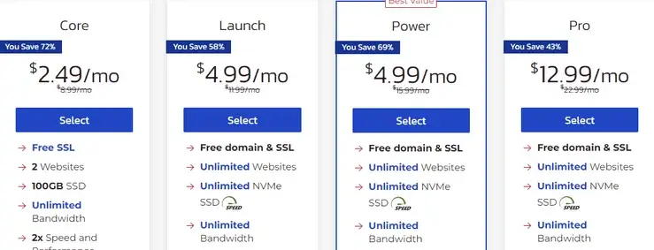 InMotion Hosting Shared Plans