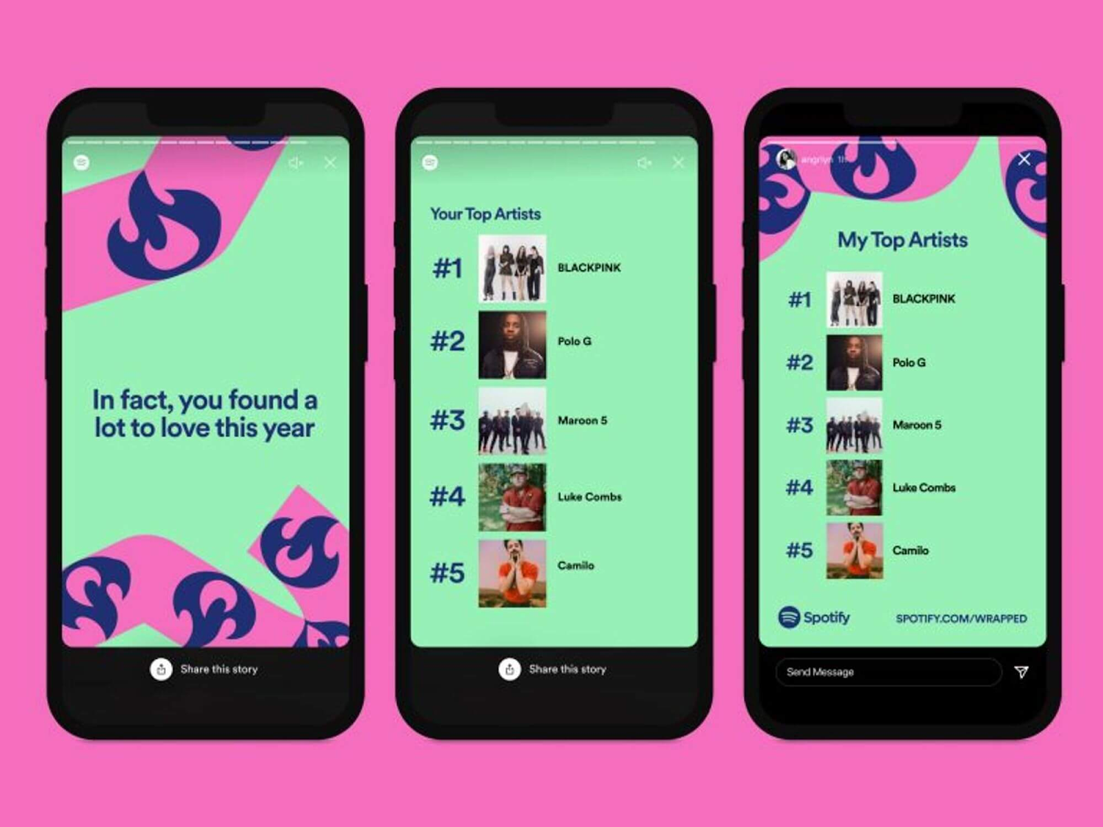 Snaps móviles envueltos de Spotify