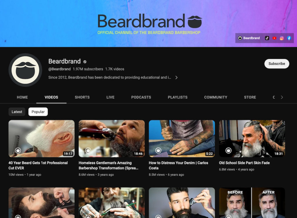 Beardbrand w YouTube – budowanie reputacji online i kultowej marki.