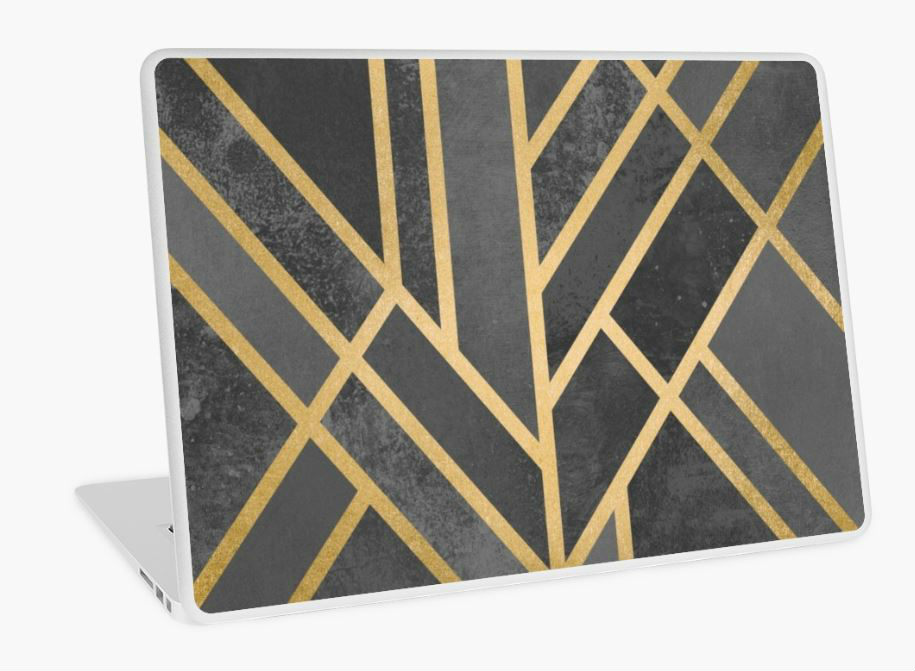 winylowa skórka w stylu art deco na laptopa