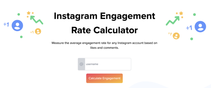 captură de ecran a calculatorului pentru rata de implicare kicksta instagram