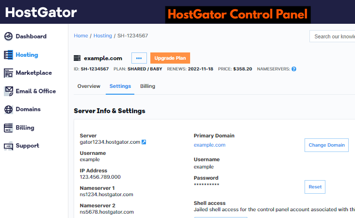 HostGator Control Panel