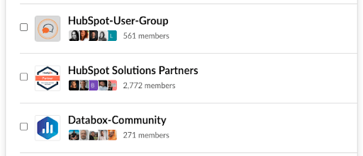 comunități profesionale slack