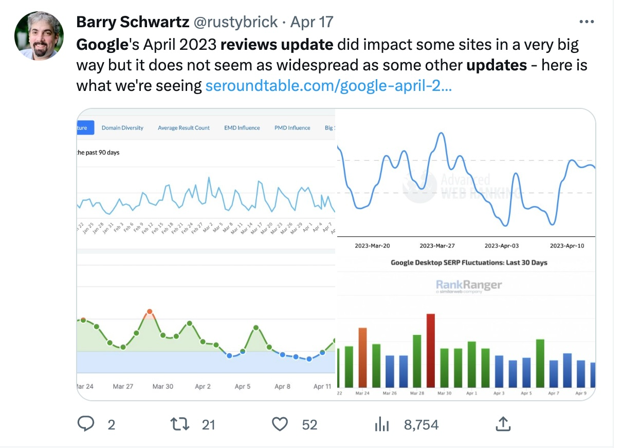 Google レビュー更新の影響のスクリーンショット #2