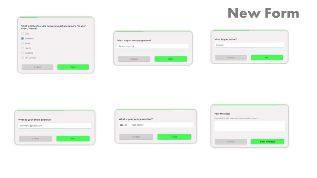 Online form examples - new multi-step form design