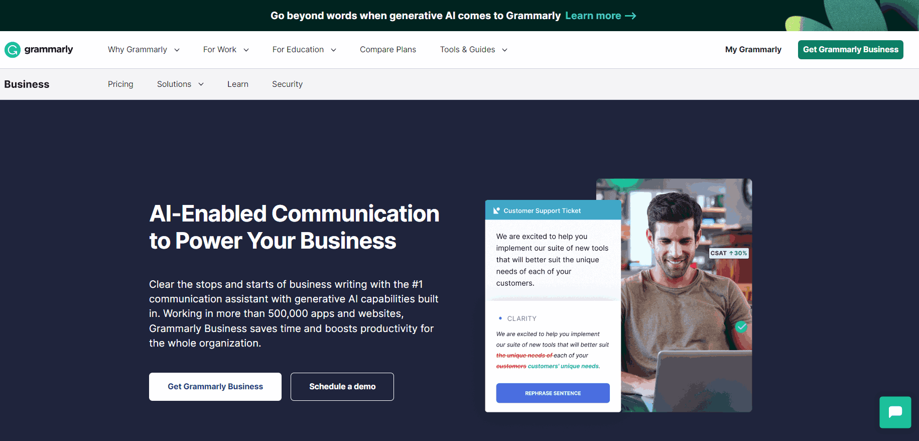 Jasper AI alternativa - Grammarly Business