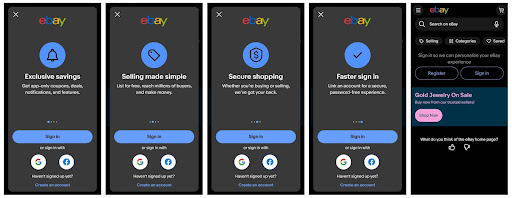 Ebay uygulaması ilk katılım örneği