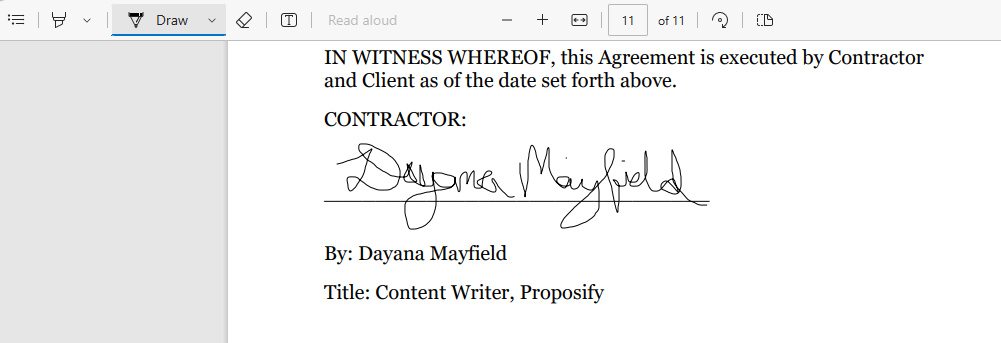 Microsoft Edge PDF での電子署名の描画