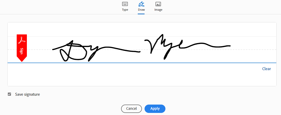 Adobe Acrobat での電子署名の描画