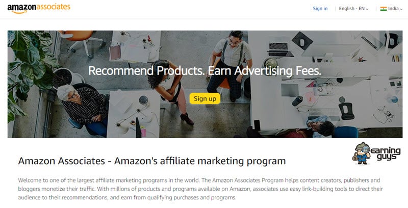 Amazon Associates Ortaklık Programı Hindistan