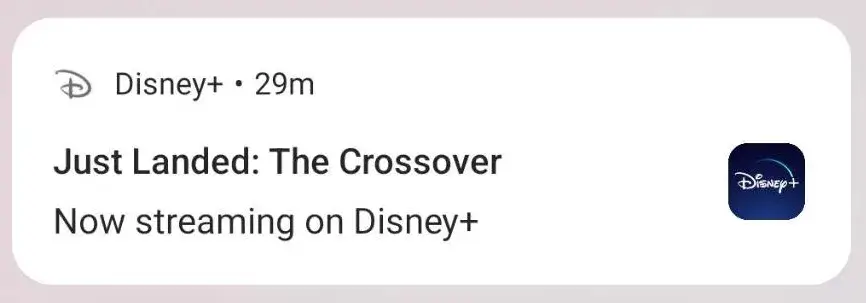 pemberitahuan push dari aplikasi Disney+