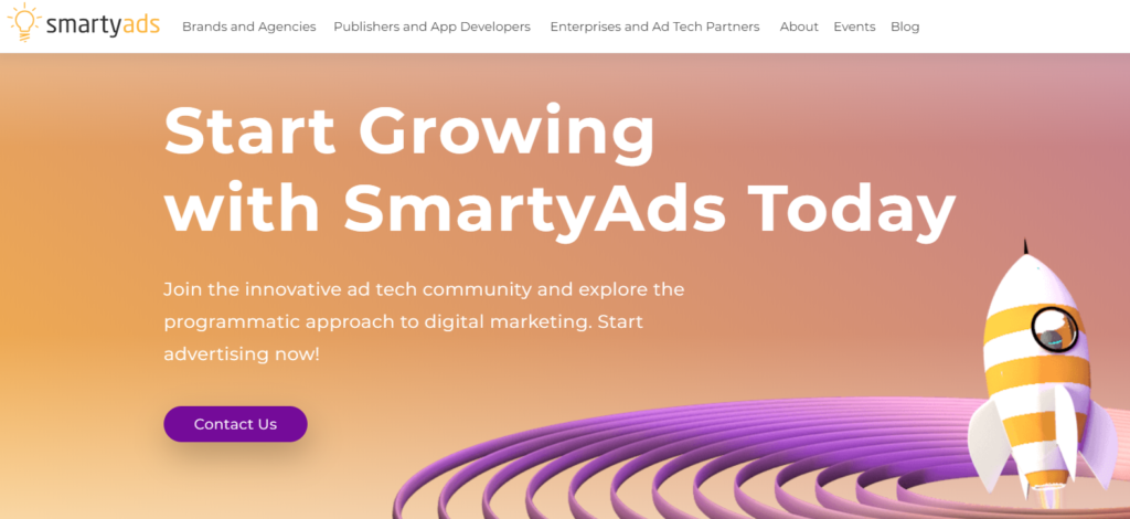 Sitio web de SmartyAds