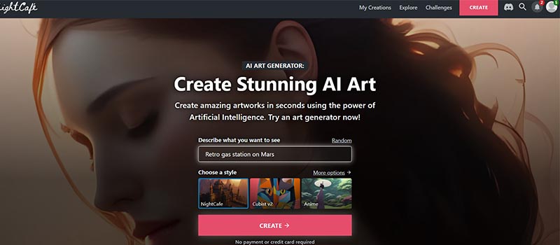 Site-ul web al generatorului de grafice AI