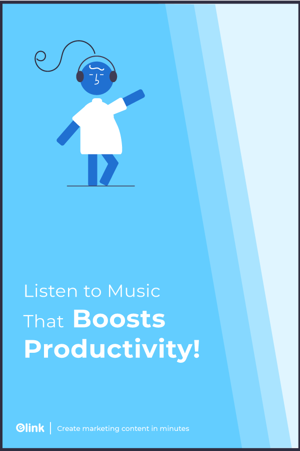 Verimlilik İçin Müzik Pinterest Afişi