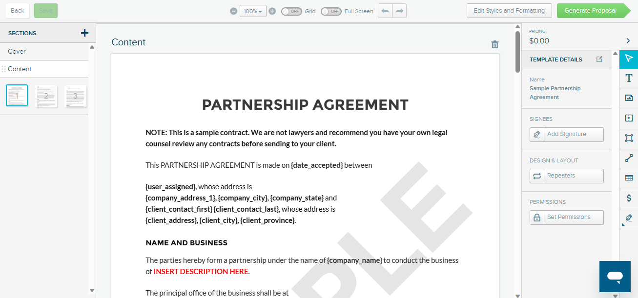 Memperbarui template proposal untuk tanda tangan elektronik