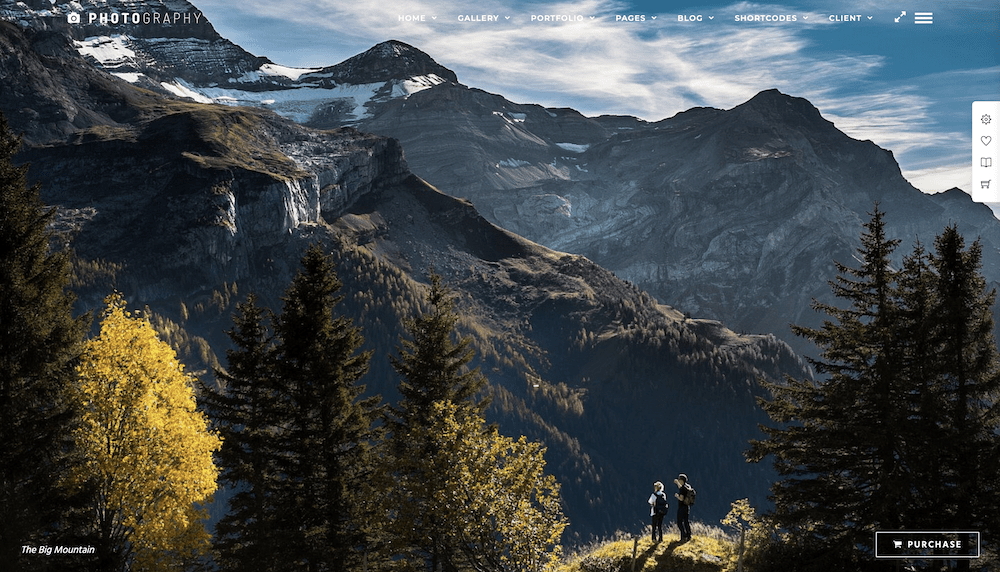 O tema Fotografia WordPress.