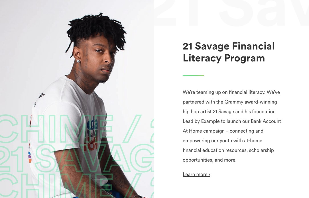 Chime 21 Savage Alphabetisierungsprogramm