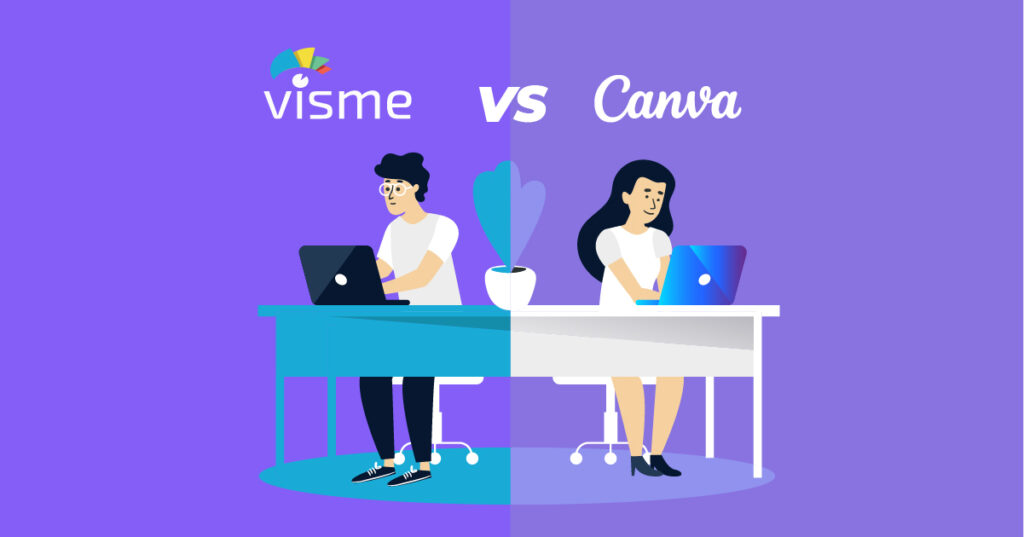 comparando canva e visme business