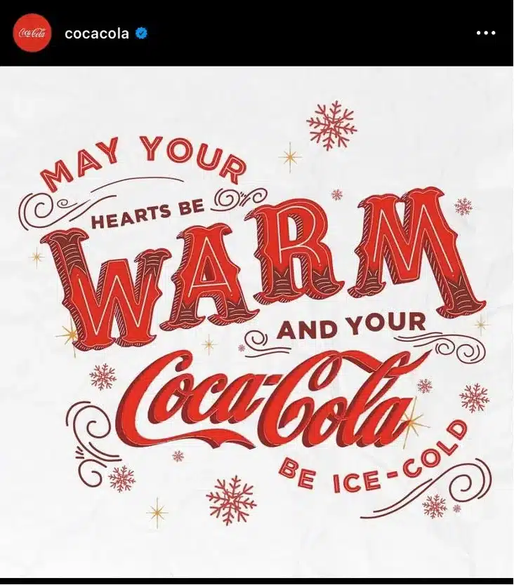 Screenshot di Instagram della coca-cola