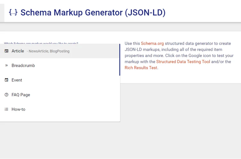 Lo Schema Markup Generator di Merkle aiuta a inserire informazioni rilevanti e a generare markup di dati strutturati per il tuo sito web.