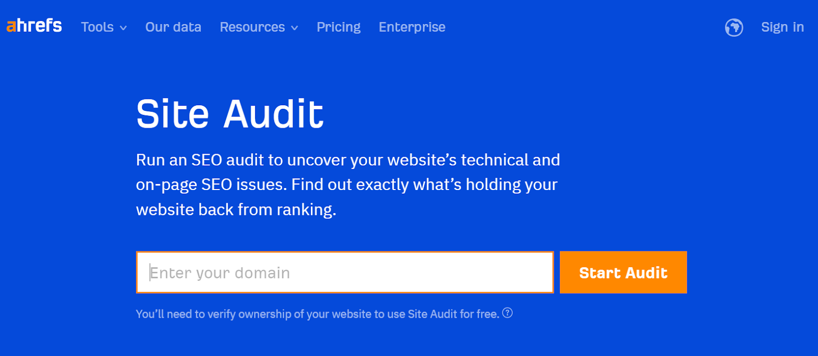 Ahrefs 是一个全面且用户友好的 SEO 工具集，可提供强大的网站审核工具。