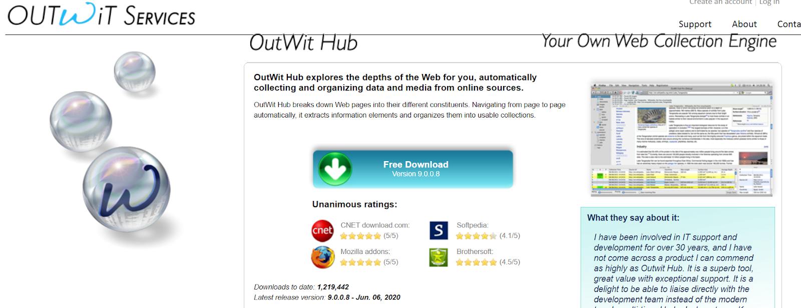 OutWit Hub は、ユーザーの Web 検索を簡素化する多数のデータ抽出機能を備えた Firefox アドオンです。