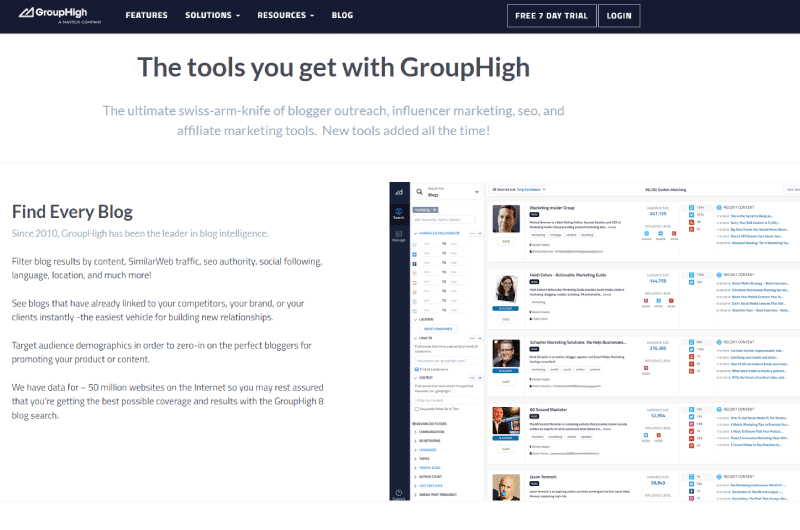 Домашняя страница инструмента гостевой публикации Grouphigh