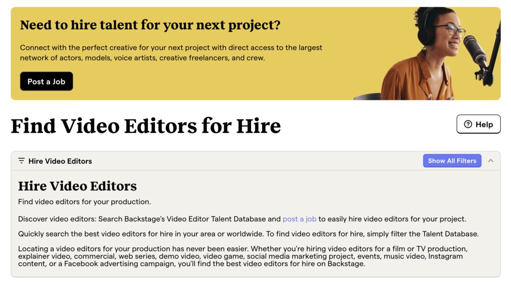 sitio web de editor de video independiente