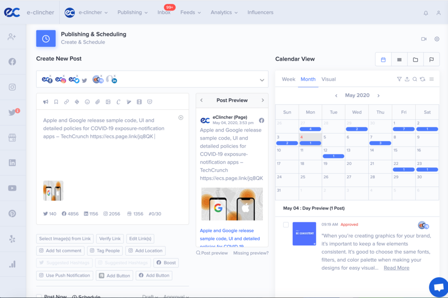 eClincher ソーシャル メディア管理 - Hootsuite の競合他社