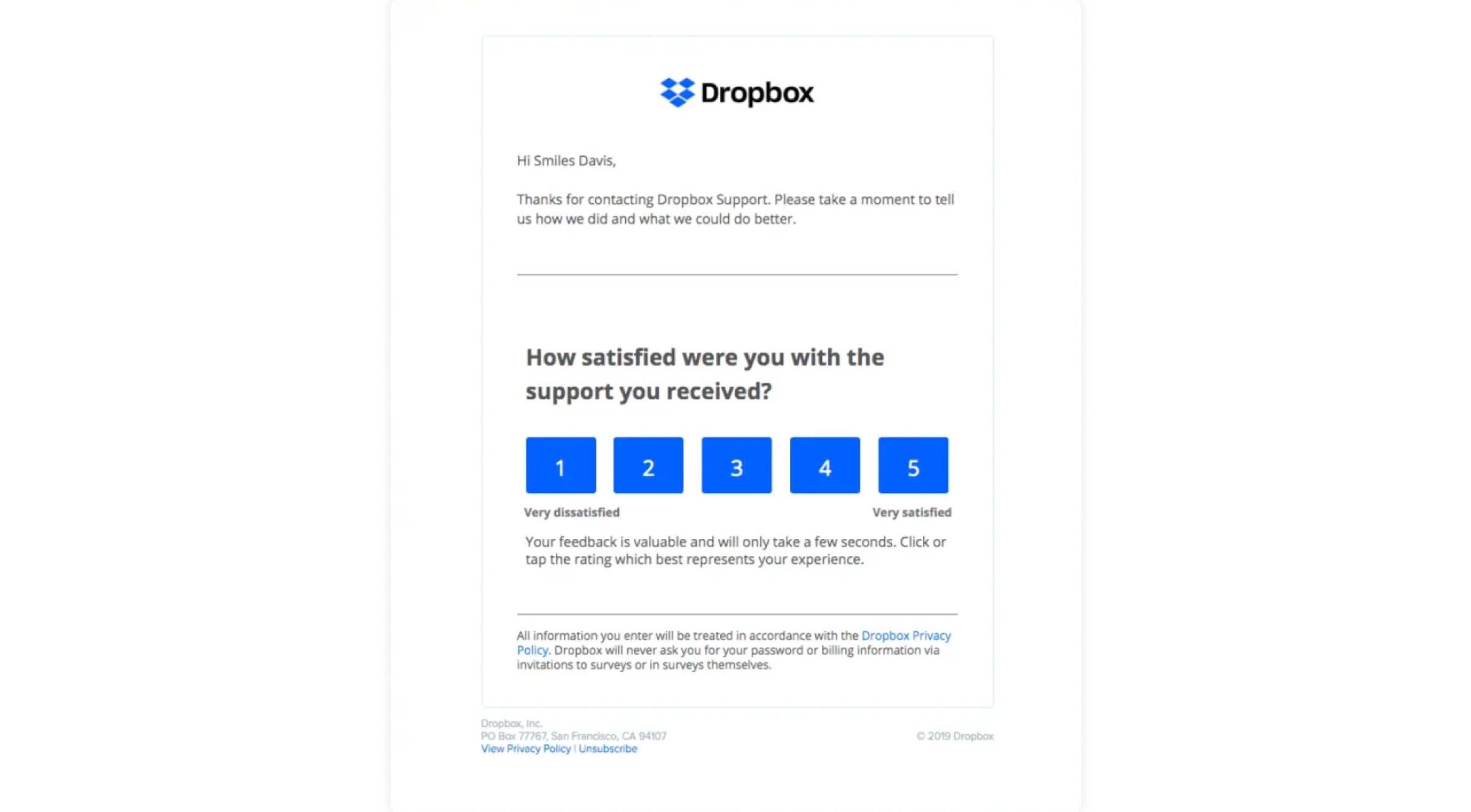 Dropbox の B2C マーケティング オートメーションの例