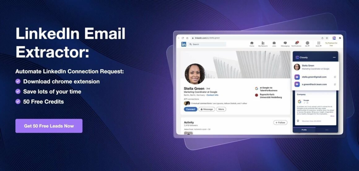 Yakından LinkedIn e-posta kazıyıcı aracı