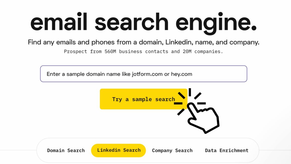 Emailsearch.io'nun ücretsiz e-posta arama motoru