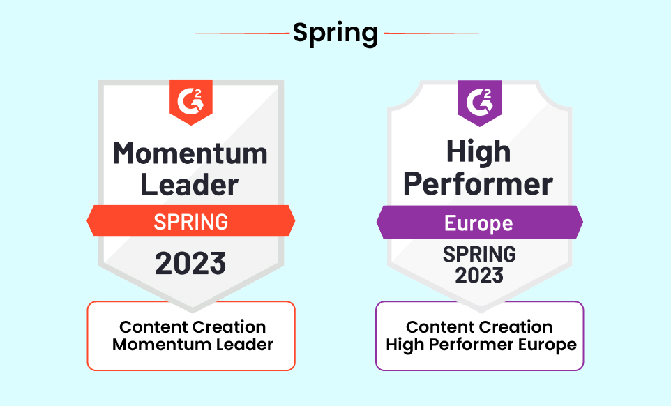 حصل Scalenut على لقب G2 Spring 2023 قائد زخم إنشاء المحتوى وأوروبا عالية الأداء