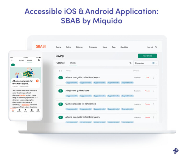 Application iOS & Android accessible : SBAB par Miquido