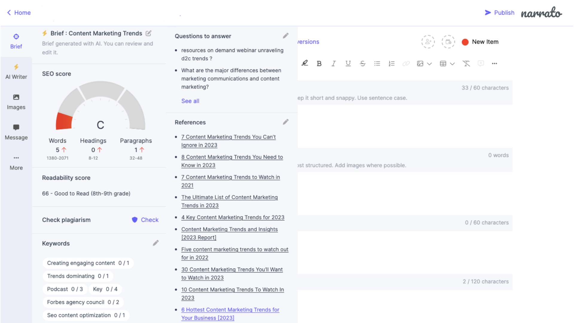 Herramientas de redacción de contenido para SEO: resumen de contenido de SEO