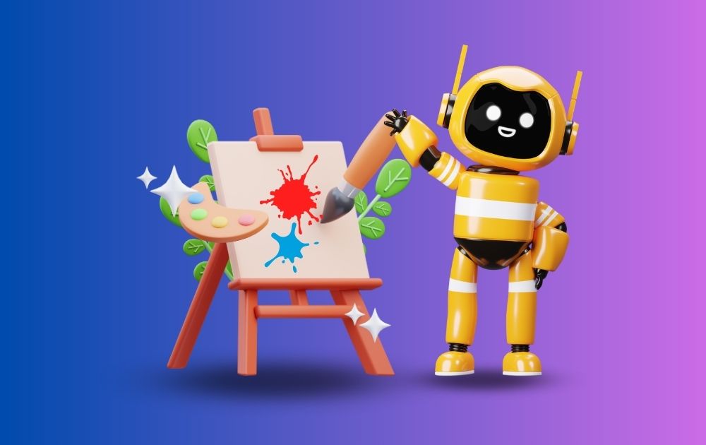 ilustrasi robot lukis