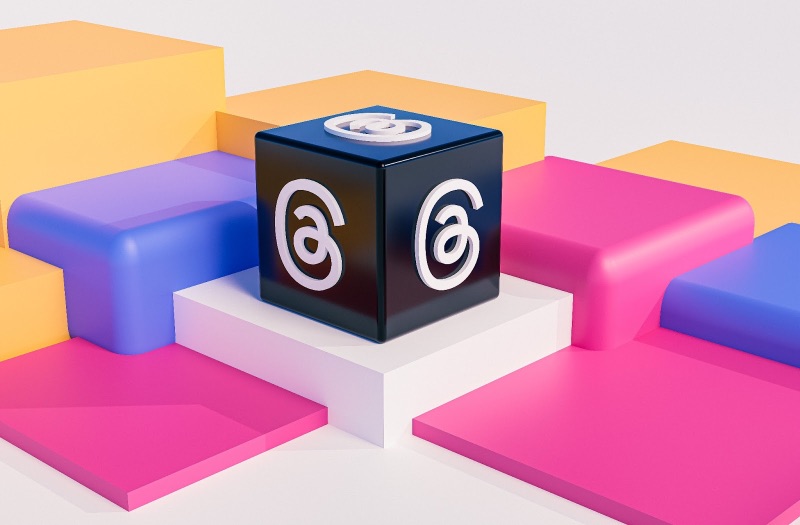 Eine 3D-Grafik des Threads-App-Symbols