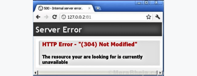 Error HTTP 304