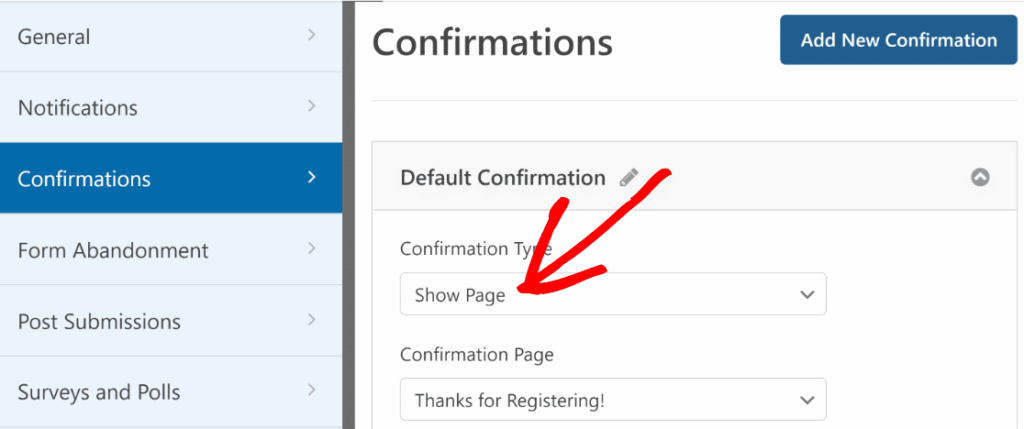 WPForms form confirmation redirect