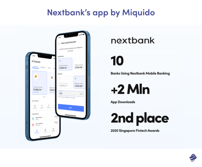 Miquido의 Nextbank 뱅킹 앱