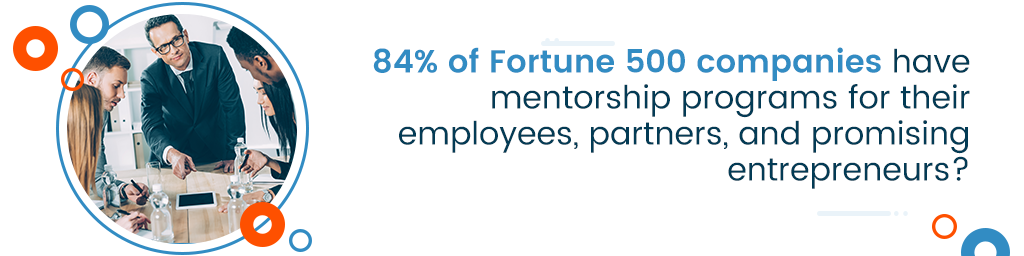 Fortune 500 şirketlerinin %84'ünün çalışanları, ortakları ve gelecek vadeden girişimciler için mentorluk programları olduğunu söyleyen bir çağrı