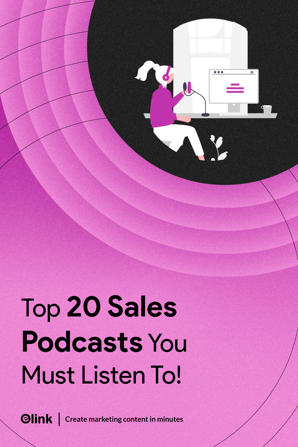 banner de pinterest de podcasts de ventas