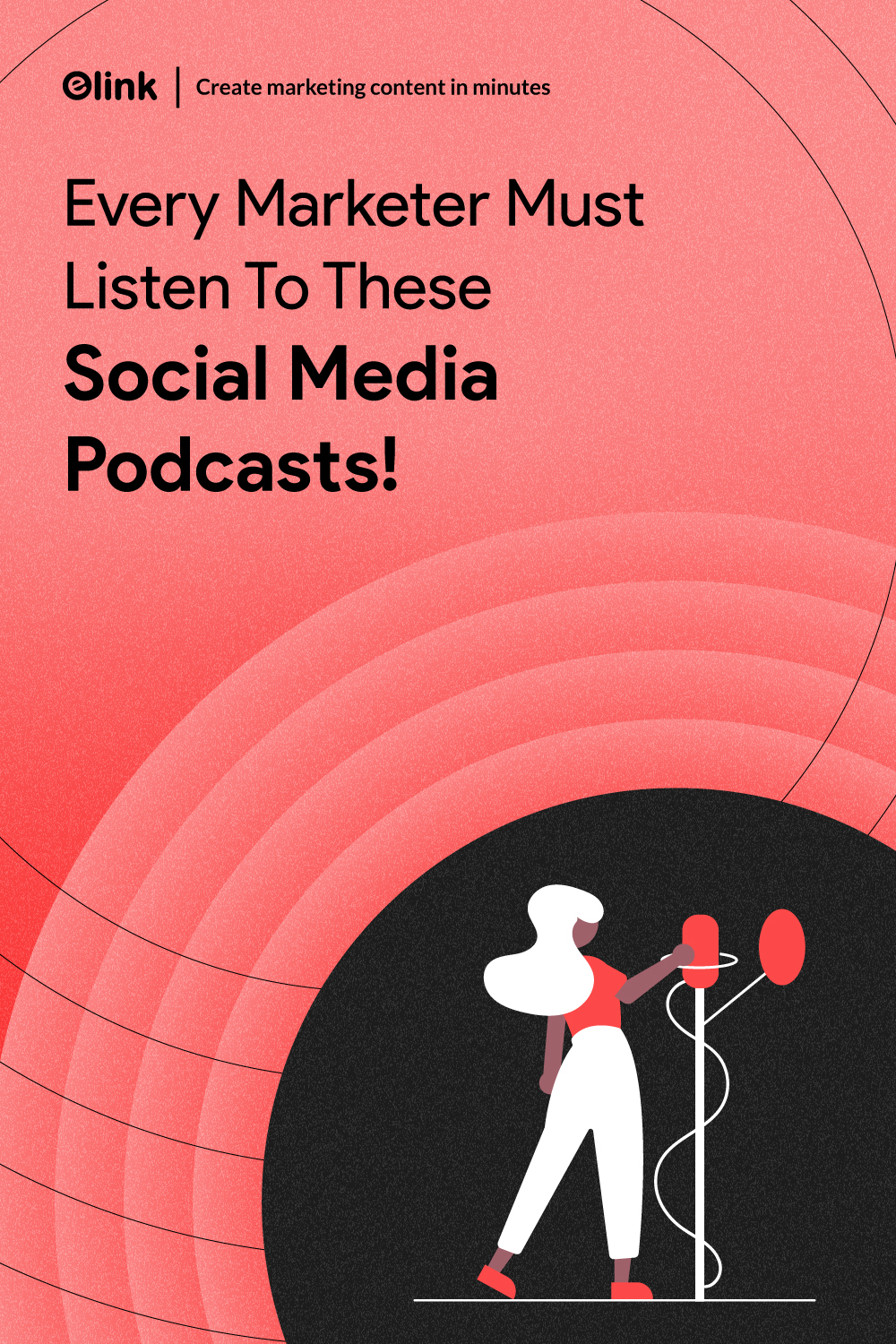 bannière pinterest de podcasts de médias sociaux