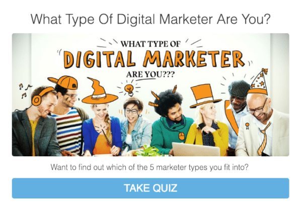 Quiz de personnalité avec un exemple de formulaire jeffbullas.com pour Guide d'utilisation des quiz dans le marketing numérique