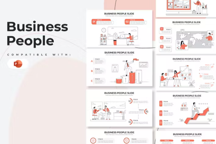 Infográficos do PowerPoint de pessoas de negócios