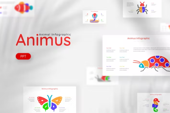 Modelo de PowerPoint de Infográfico Animus