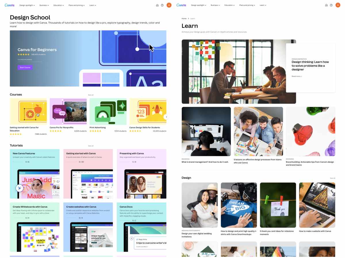 Canva マーケティング戦略: Canva Learn and Design School