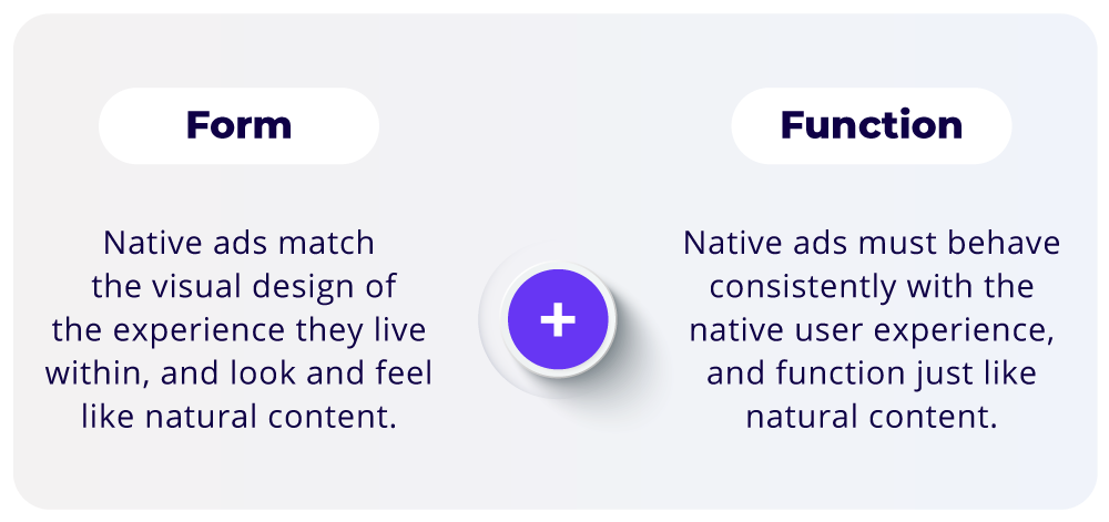 Forma + função em anúncios nativos
